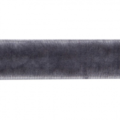 Лента бархатная нейлон, шир.12 мм, (упак. 45,7м), цв.189-т.серый - купить в Глазове. Цена: 457.61 руб.