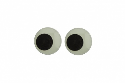 Глазки для игрушек, круглые, с ресничками, 10 мм/упак.50+/-2 шт, цв. -черно-белые - купить в Глазове. Цена: 21.24 руб.