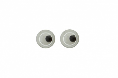 Глазки для игрушек, круглые, с бегающими зрачками, 4 мм/упак.100+/-5 шт, цв. -черно-белые - купить в Глазове. Цена: 25.40 руб.