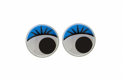 Глазки для игрушек, круглые, с бегающими зрачками, 12 мм/упак.50+/-2 шт, цв. -синий - купить в Глазове. Цена: 95.04 руб.
