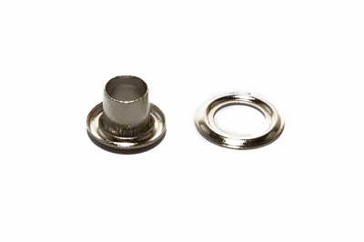 Люверсы металлические "ОмТекс", блочка/кольцо, (3 мм) - цв.никель - купить в Глазове. Цена: 0.18 руб.