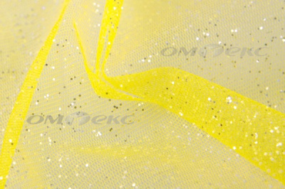 Сетка Глиттер, 40 гр/м2, шир.160см, цвет жёлтый - купить в Глазове. Цена 163.01 руб.