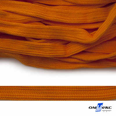 Шнур плетеный (плоский) d-12 мм, (уп.90+/-1м), 100% полиэстер, цв.267 - оранжевый - купить в Глазове. Цена: 8.62 руб.