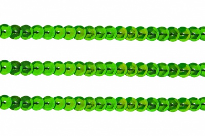 Пайетки "ОмТекс" на нитях, CREAM, 6 мм С / упак.73+/-1м, цв. 94 - зеленый - купить в Глазове. Цена: 297.48 руб.