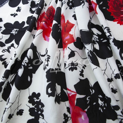 Плательная ткань "Фламенко" 22.1, 80 гр/м2, шир.150 см, принт растительный - купить в Глазове. Цена 239.03 руб.