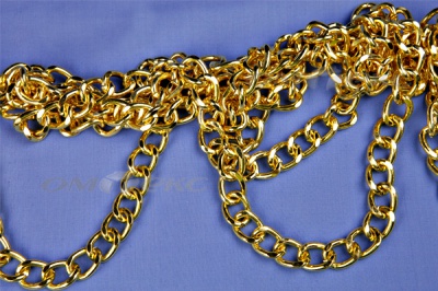 Цепь металл декоративная №11 (17*13) золото (10+/-1 м)  - купить в Глазове. Цена: 1 341.87 руб.