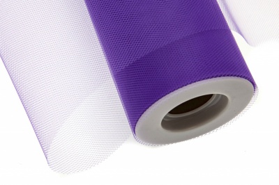 Фатин в шпульках 16-85, 10 гр/м2, шир. 15 см (в нам. 25+/-1 м), цвет фиолетовый - купить в Глазове. Цена: 100.69 руб.