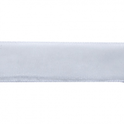Лента бархатная нейлон, шир.12 мм, (упак. 45,7м), цв.01-белый - купить в Глазове. Цена: 457.61 руб.