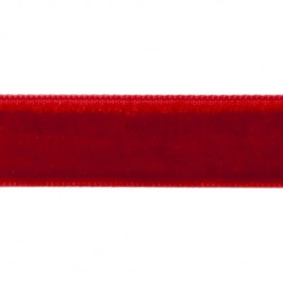 Лента бархатная нейлон, шир.12 мм, (упак. 45,7м), цв.45-красный - купить в Глазове. Цена: 392 руб.