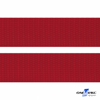 Красный- цв.171 -Текстильная лента-стропа 550 гр/м2 ,100% пэ шир.20 мм (боб.50+/-1 м) - купить в Глазове. Цена: 318.85 руб.