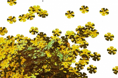 Пайетки "ОмТекс" россыпью,DOUBLE SIDED GOLD,цветок 14 мм/упак.50 гр, цв. 0460-золото - купить в Глазове. Цена: 80.93 руб.