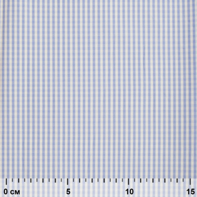 Ткань сорочечная Клетка Виши, 115 г/м2, 58% пэ,42% хл, шир.150 см, цв.2-голубой, (арт.111) - купить в Глазове. Цена 306.69 руб.