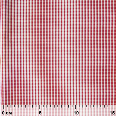 Ткань сорочечная Клетка Виши, 115 г/м2, 58% пэ,42% хл, шир.150 см, цв.5-красный, (арт.111) - купить в Глазове. Цена 306.69 руб.