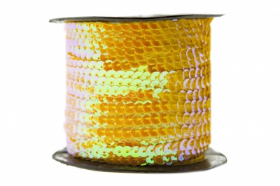 Пайетки "ОмТекс" на нитях, CREAM, 6 мм С / упак.73+/-1м, цв. 92 - золото - купить в Глазове. Цена: 484.77 руб.