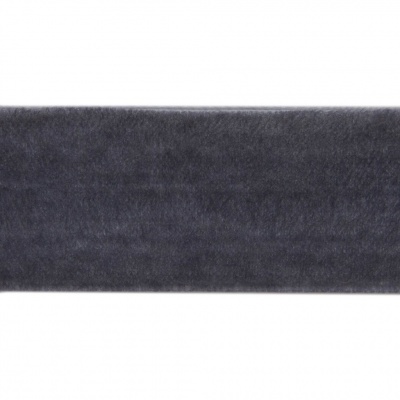 Лента бархатная нейлон, шир.25 мм, (упак. 45,7м), цв.189-т.серый - купить в Глазове. Цена: 981.09 руб.