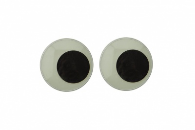 Глазки для игрушек, круглые, с бегающими зрачками, 24 мм/упак.50+/-2 шт, цв. -черно-белые - купить в Глазове. Цена: 60.32 руб.