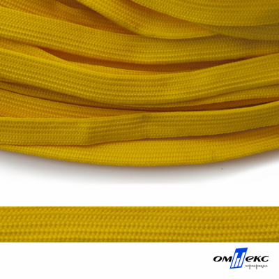 Шнур плетеный (плоский) d-12 мм, (уп.90+/-1м), 100% полиэстер, цв.269 - жёлтый - купить в Глазове. Цена: 8.62 руб.