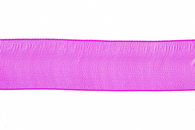 Лента органза 1015, шир. 10 мм/уп. 22,8+/-0,5 м, цвет ярк.розовый - купить в Глазове. Цена: 38.39 руб.