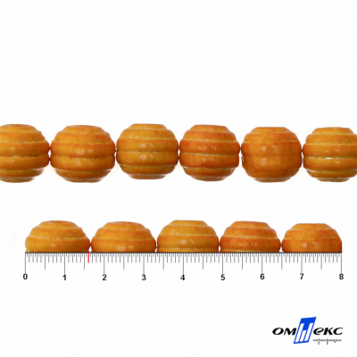 0309-Бусины деревянные "ОмТекс", 16 мм, упак.50+/-3шт, цв.003-оранжевый - купить в Глазове. Цена: 62.22 руб.