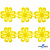 Кружево гипюр "Ромашка" 0575-1169, шир. 25 мм/уп.13,7 м, цвет 8208-жёлтый - купить в Глазове. Цена: 289.76 руб.