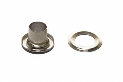 Люверсы металлические "ОмТекс", блочка/кольцо, (4 мм) - цв.никель - купить в Глазове. Цена: 0.24 руб.