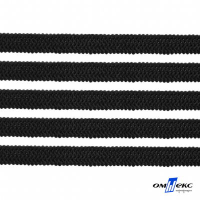 Лента эластичная вязанная (резинка) 4 мм (200+/-1 м) 400 гр/м2 черная бобина "ОМТЕКС" - купить в Глазове. Цена: 1.78 руб.