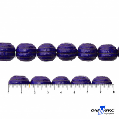 0309-Бусины деревянные "ОмТекс", 16 мм, упак.50+/-3шт, цв.018-фиолет - купить в Глазове. Цена: 62.22 руб.
