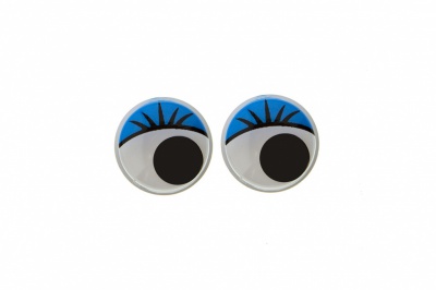 Глазки для игрушек, круглые, с бегающими зрачками, 8 мм/упак.50+/-2 шт, цв. -синий - купить в Глазове. Цена: 59.05 руб.