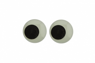 Глазки для игрушек, круглые, с бегающими зрачками, 18 мм/упак.50+/-2 шт, цв. -черно-белые - купить в Глазове. Цена: 41.81 руб.