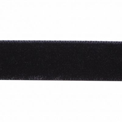 Лента бархатная нейлон, шир.12 мм, (упак. 45,7м), цв.03-черный - купить в Глазове. Цена: 448.27 руб.