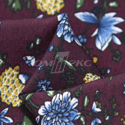 Плательная ткань "Фламенко" 4.1, 80 гр/м2, шир.150 см, принт растительный - купить в Глазове. Цена 259.21 руб.