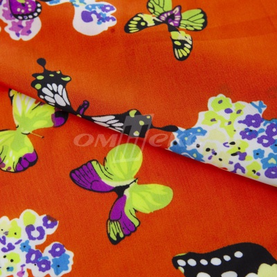 Плательная ткань "Софи" 7.1, 75 гр/м2, шир.150 см, принт бабочки - купить в Глазове. Цена 241.49 руб.