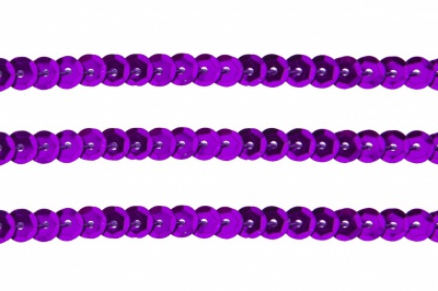 Пайетки "ОмТекс" на нитях, SILVER-BASE, 6 мм С / упак.73+/-1м, цв. 12 - фиолет - купить в Глазове. Цена: 300.55 руб.